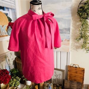 New Flutter Sleeve Bow Neck Secretary Style Blouse.
